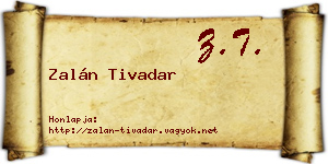 Zalán Tivadar névjegykártya